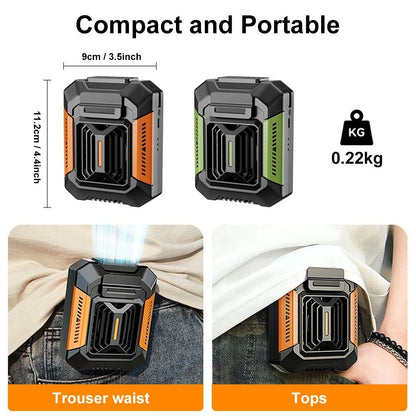 Portable Waist Clip Fan With 4000mAh Power Bank LED Flashlight And USB Rechargeable Mini Hanging Ne 5