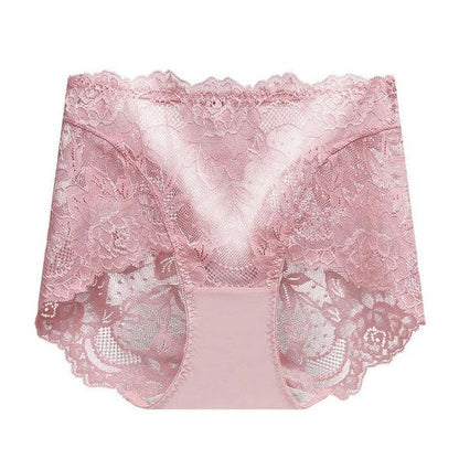 Women Floral Lace Panties Briefs Transparent High Rise Knickers Sexy Brief Underwear
