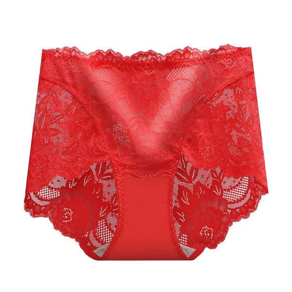Women Floral Lace Panties Briefs Transparent High Rise Knickers Sexy Brief Underwear