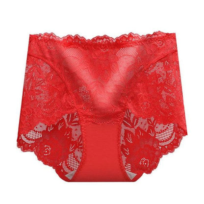 Women Floral Lace Panties Briefs Transparent High Rise Knickers Sexy Brief Underwear