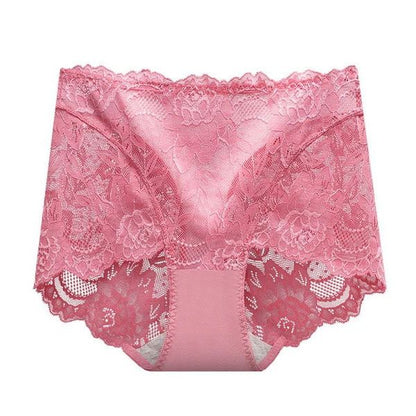 Women Floral Lace Panties Briefs Transparent High Rise Knickers Sexy Brief Underwear