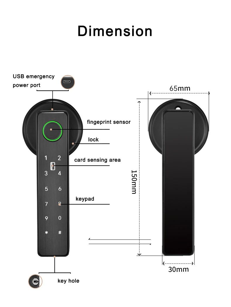 WiFi Remote Control Smart Fingerprint Lock For Indoor Wooden  Metal Doors 14