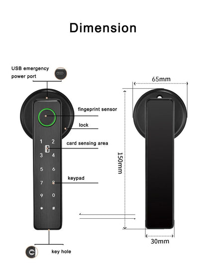 WiFi Remote Control Smart Fingerprint Lock For Indoor Wooden  Metal Doors 14