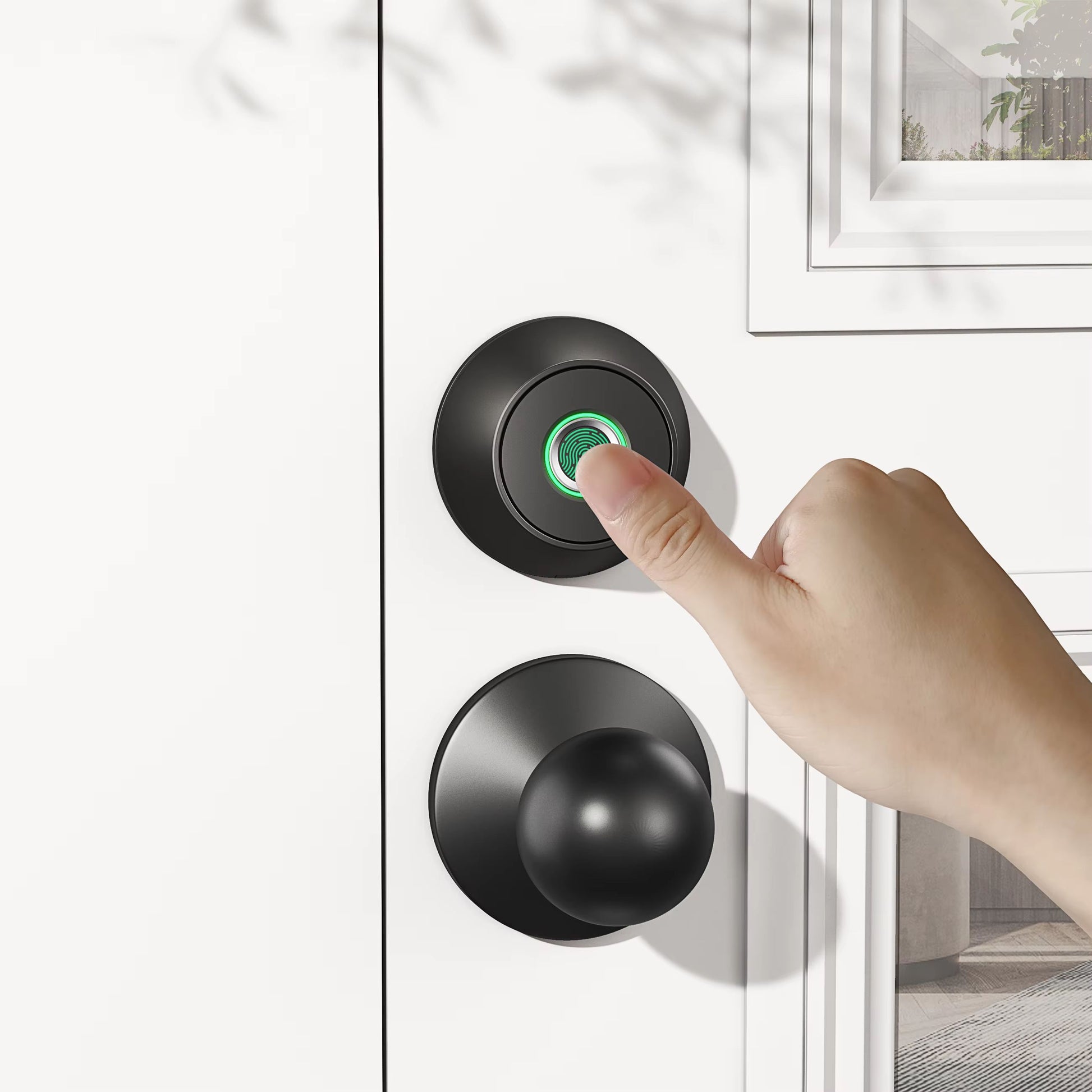 Automatic Smart Deadbolt Lock with Fingerprint, Bluetooth & Key Unlocking, Keyless Entry