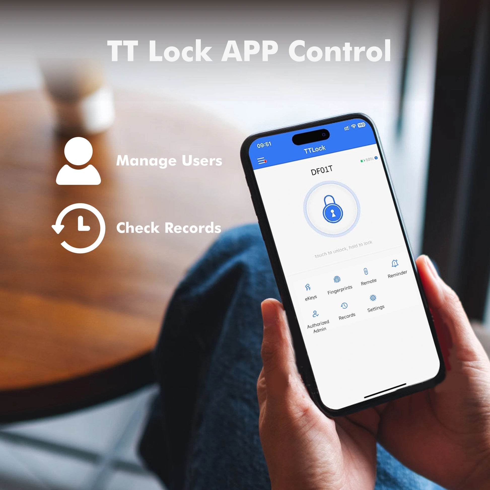 Automatic Smart Deadbolt Lock with Fingerprint Bluetooth  Key Unlocking Keyless Entry 23