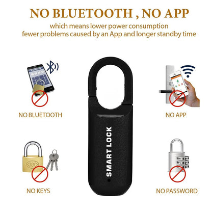 Biometric Fingerprint Padlock Smart Keyless Lock For Gym School Locker Backpack  Travel 10