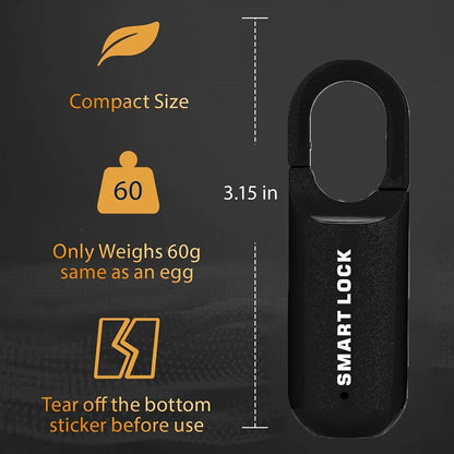 Biometric Fingerprint Padlock Smart Keyless Lock For Gym School Locker Backpack  Travel 5