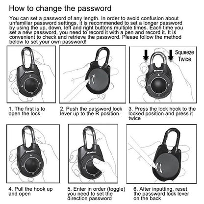 Directional Password Padlock For Gym School Health Club Portable Anti Shim Secure Lock 8