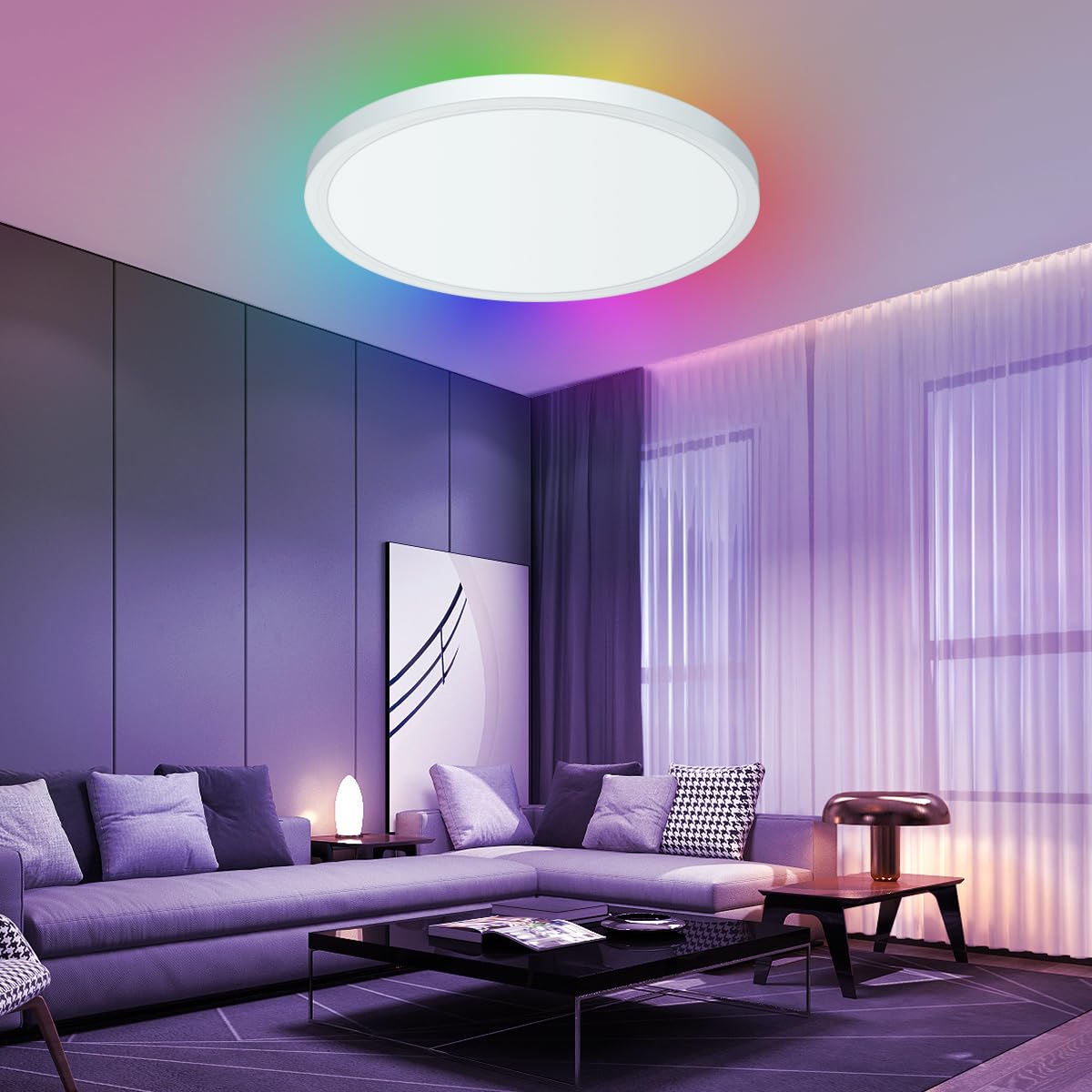 Smart LED Ceiling Lamp with WiFi App  Voice Control Alexa  Google Home Compatible