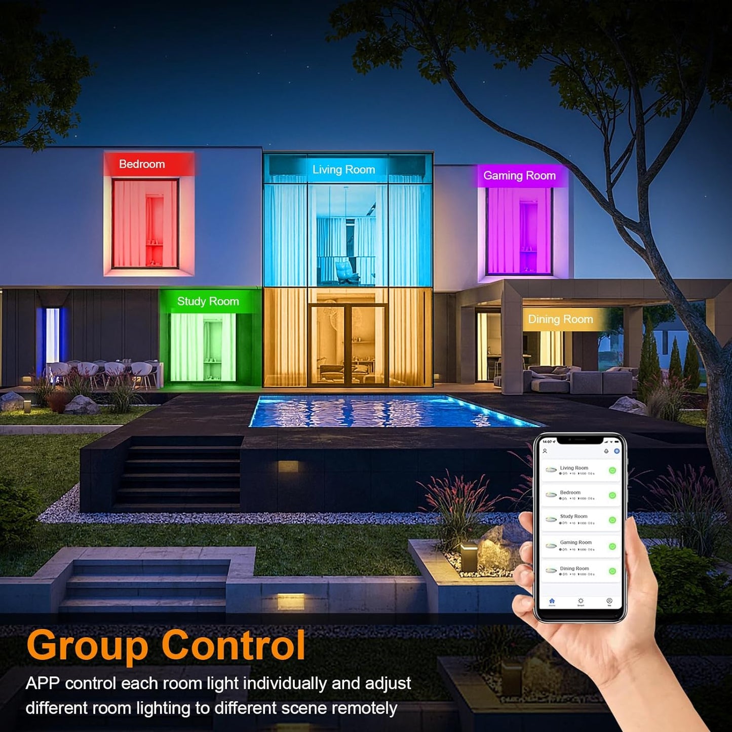Smart LED Ceiling Lamp with WiFi App  Voice Control Alexa  Google Home Compatible