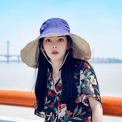 Double Sided Sun Protection Hat Anti UV Protection Beach Hat For Summer 1