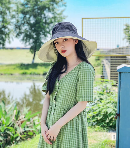 Double Sided Sun Protection Hat Anti UV Protection Beach Hat For Summer 10