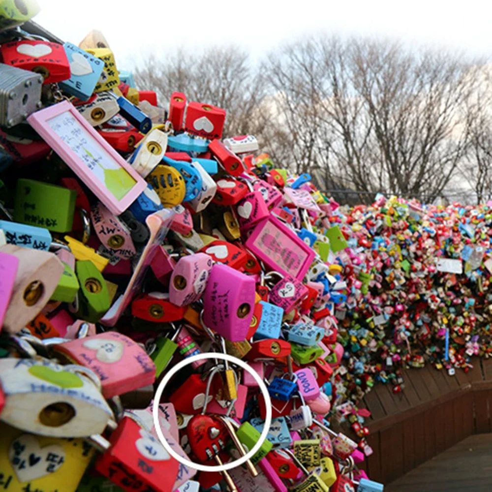 Love Lock Heart Shaped Resettable 3Digit Code Mini Padlock For Bags Diaries And Gifts 3