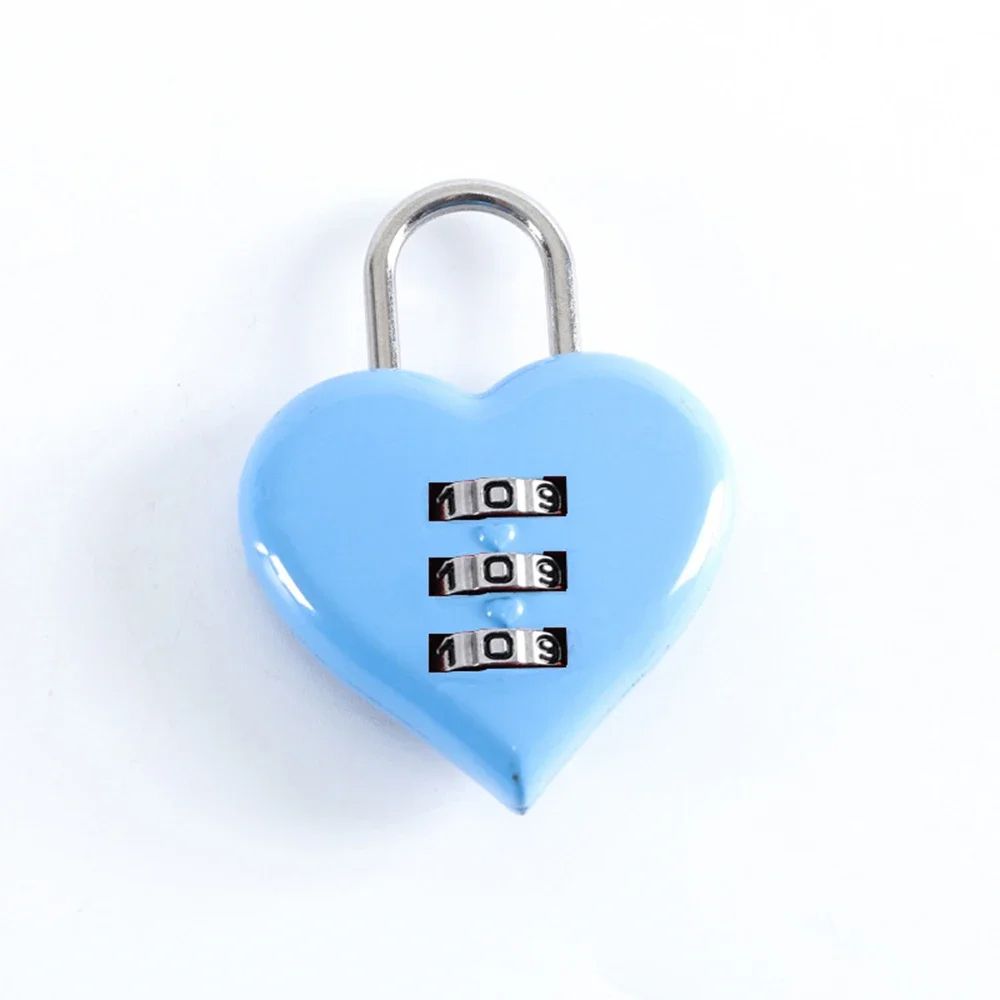 Love Lock Heart Shaped Resettable 3Digit Code Mini Padlock For Bags Diaries And Gifts 8