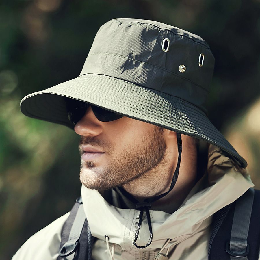 Men Summer Hat Wide Brim Sunscreen Bucket Hat For Beach Riding And Sun Protection 3