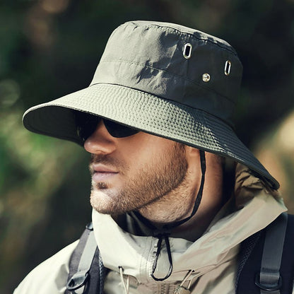 Men Summer Hat Wide Brim Sunscreen Bucket Hat For Beach Riding And Sun Protection 3