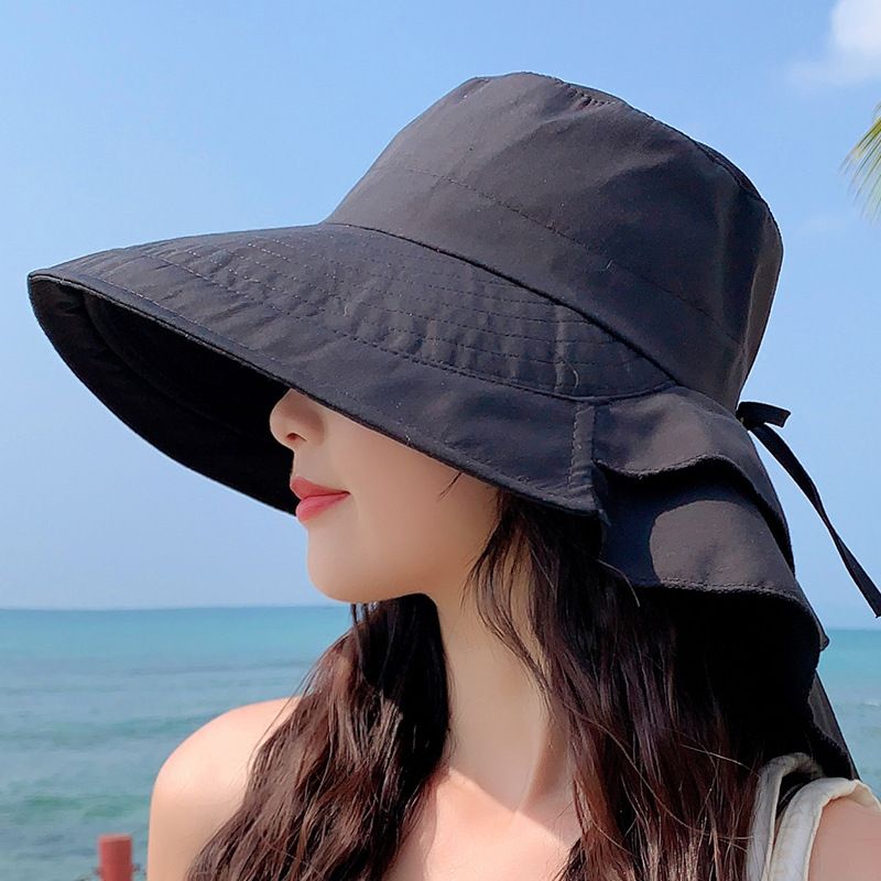 Women Summer Beach Hat with Wide Brim and UV Neck Protection