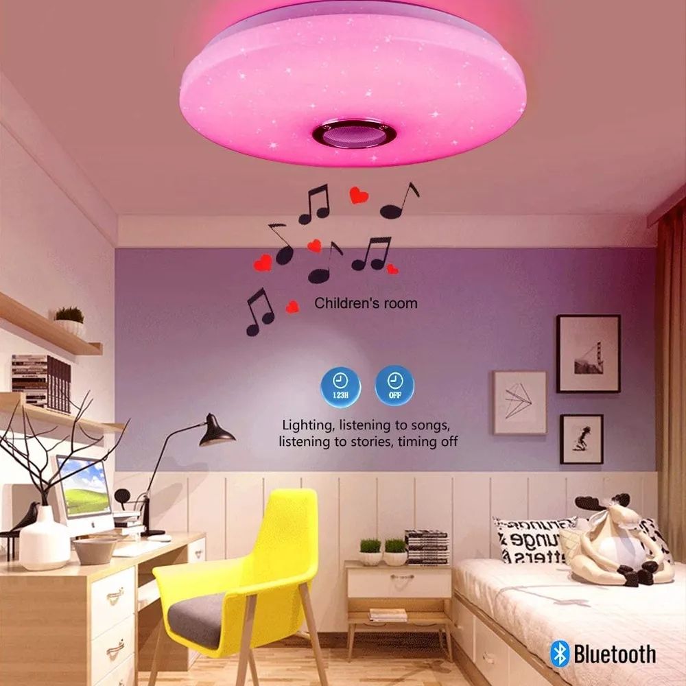 Smart RGB LED Ceiling Light with Bluetooth Speaker  Remote