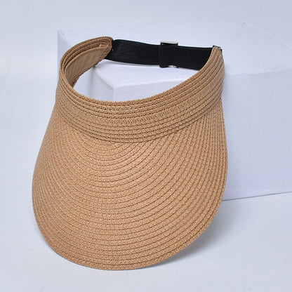 Fashionable Beach Sun Hat Womens Sun Protection Straw Visor