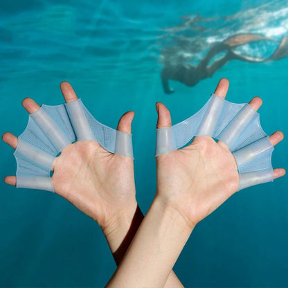 Silicone Swimming Fins Flipper Professional Training Finger Hand Gloves Paddles Equipment for Men, Women & Kids