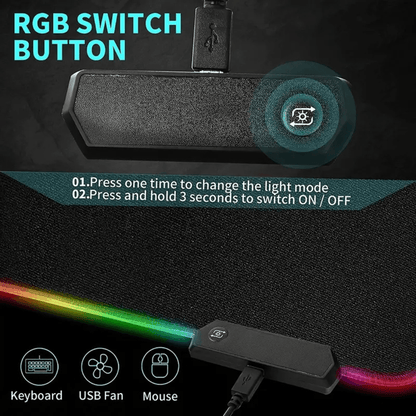 Large RGB Gaming Mouse Pad  Extended Soft Keyboard Mat 3
