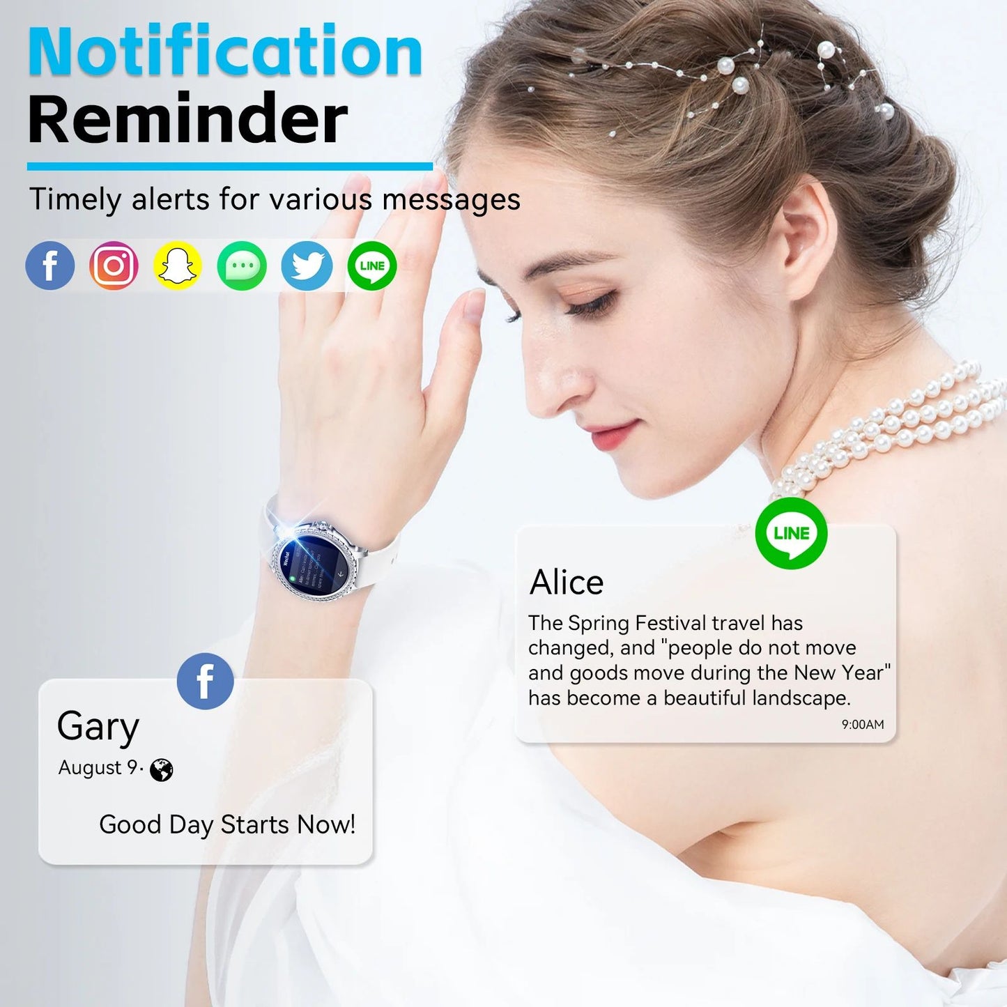 Womens Smartwatch with Heart Rate  Sleep Monitor Fitness Tracker Pedometer for Android  iPhone 2