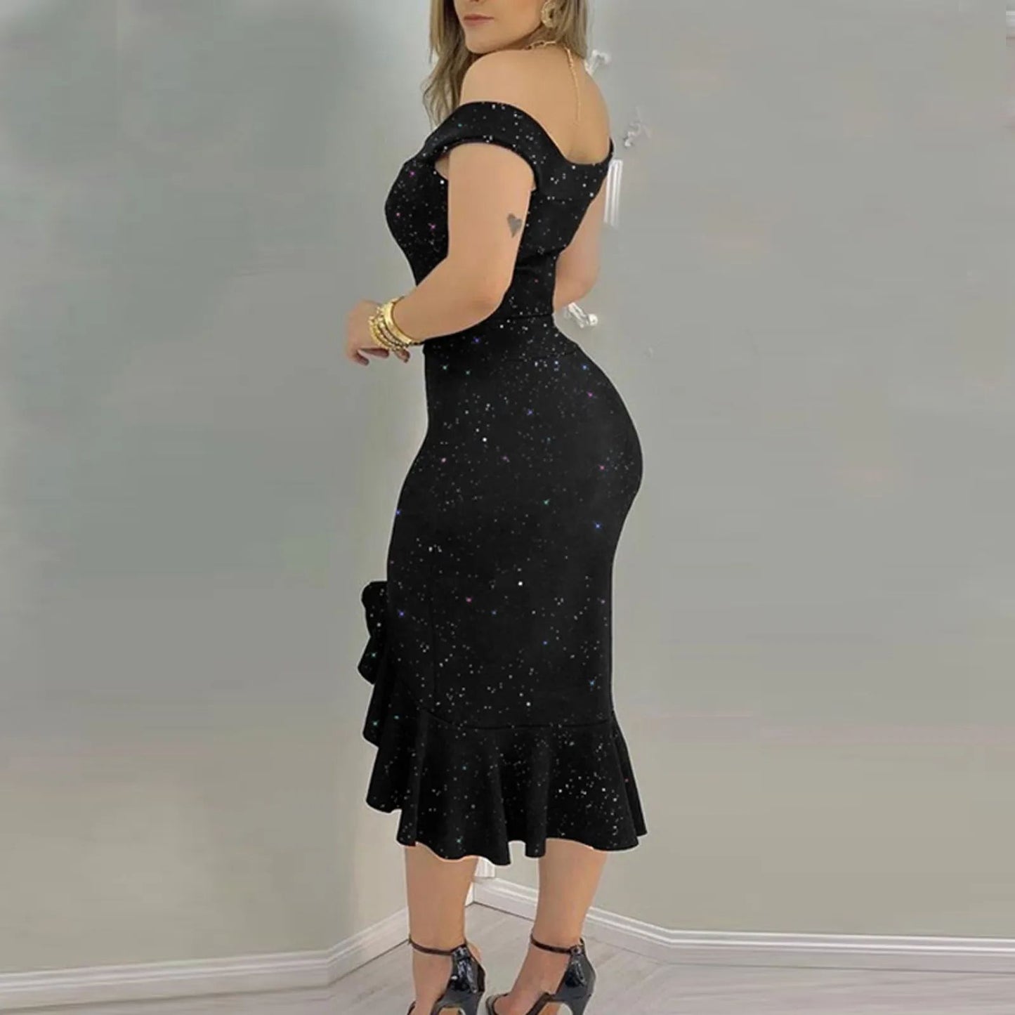 Women Fashion Sexy Summer Off Shoulder Elegant Dress Ruched Party Dress for Women 4