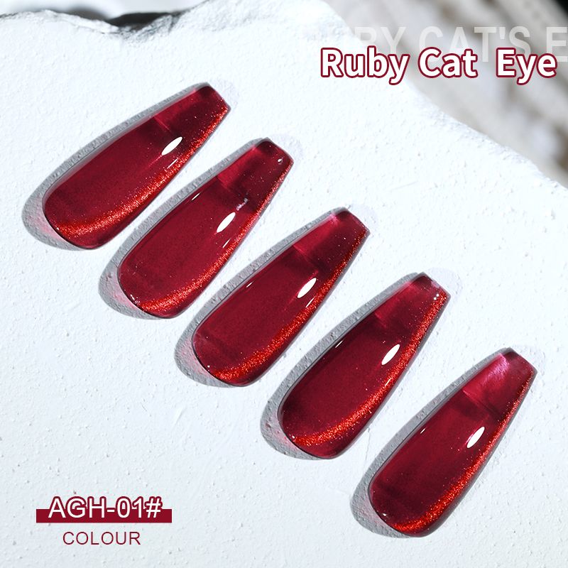 Gel Nail Polish  Red Cat Eye Nail Varnish Gel For Professional  Home Manicures 0