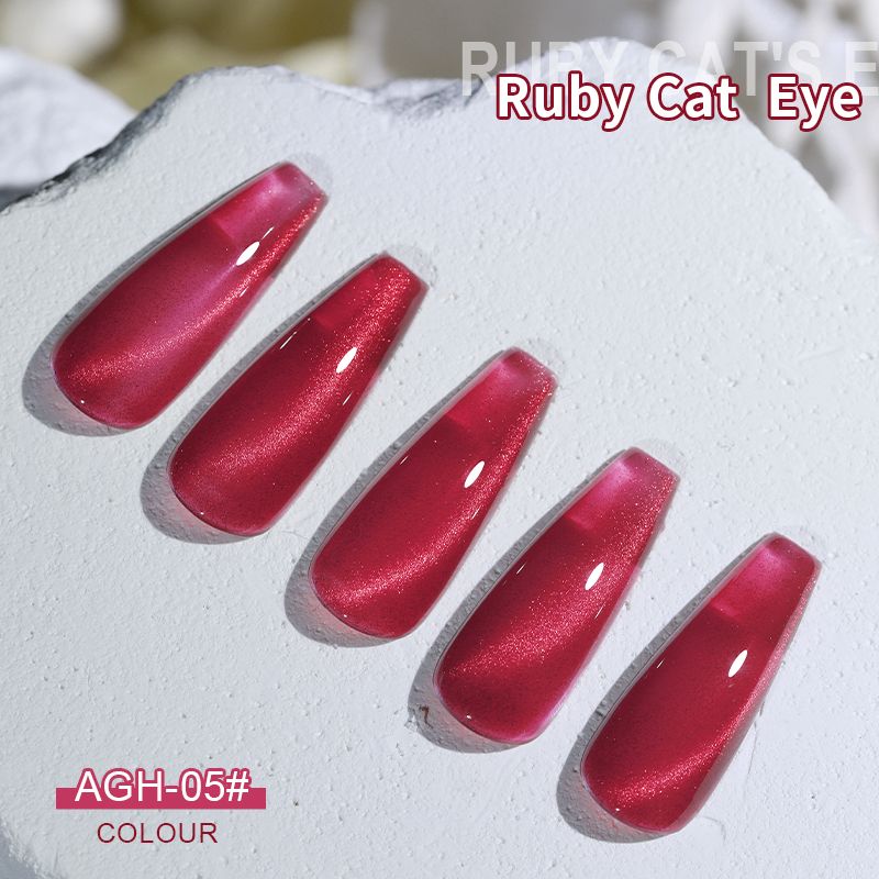 Gel Nail Polish  Red Cat Eye Nail Varnish Gel For Professional  Home Manicures 5