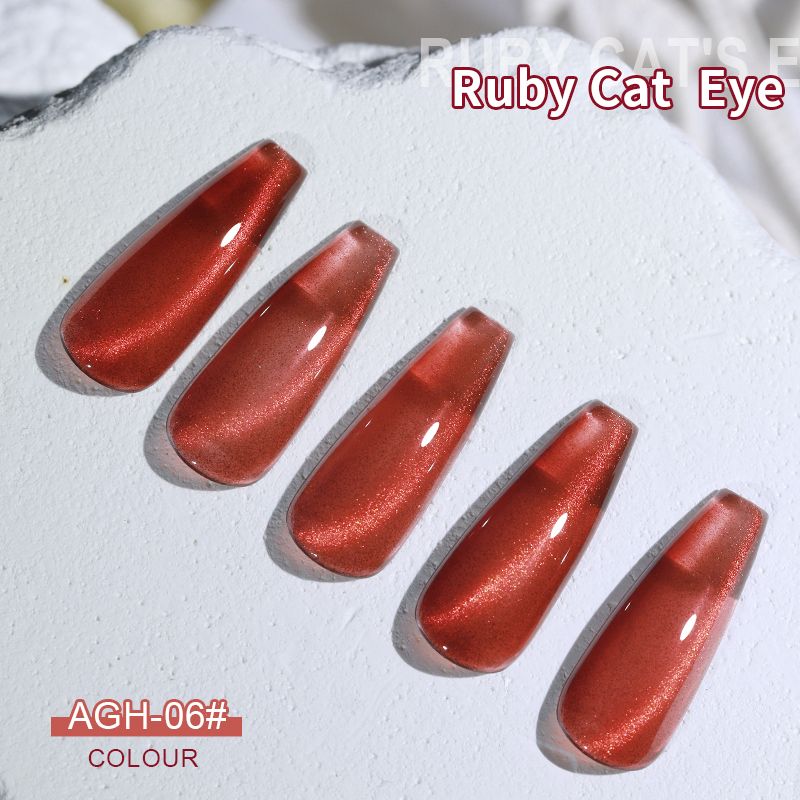 Gel Nail Polish  Red Cat Eye Nail Varnish Gel For Professional  Home Manicures 6