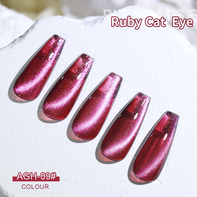 Gel Nail Polish  Red Cat Eye Nail Varnish Gel For Professional  Home Manicures 8
