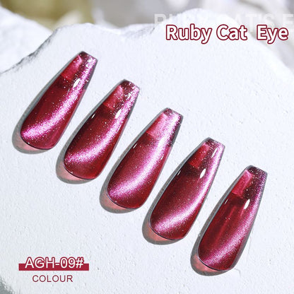 Gel Nail Polish  Red Cat Eye Nail Varnish Gel For Professional  Home Manicures 8