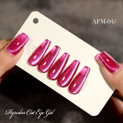 Gel Nail Polish  Red Cat Eye Nail Varnish Gel For Professional  Home Manicures 12