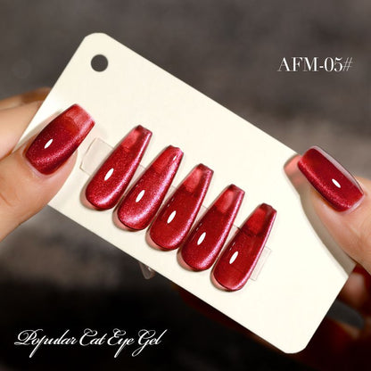 Gel Nail Polish  Red Cat Eye Nail Varnish Gel For Professional  Home Manicures 13