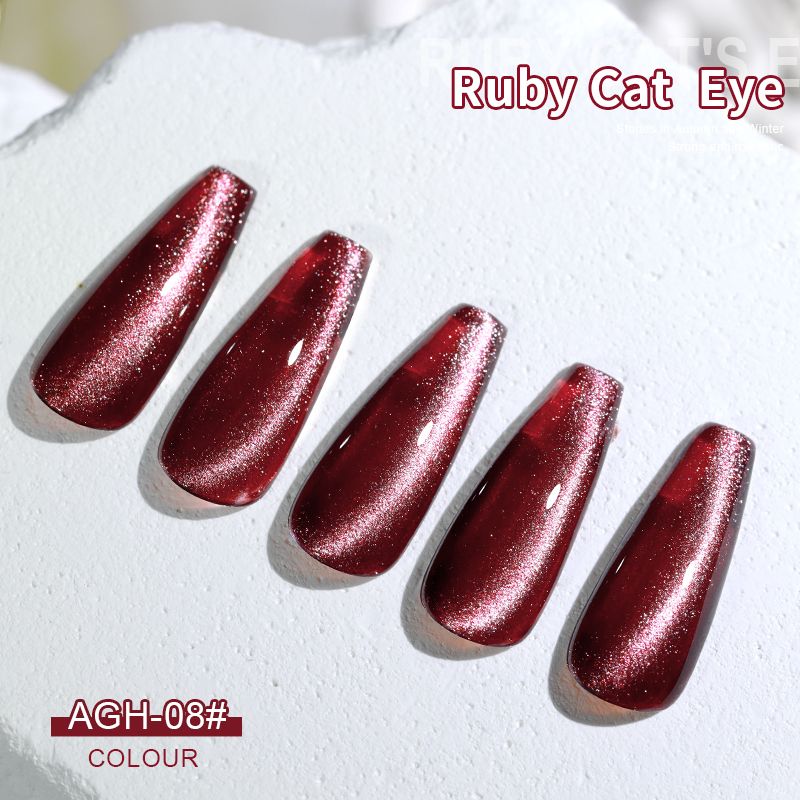 Gel Nail Polish  Red Cat Eye Nail Varnish Gel For Professional  Home Manicures 8