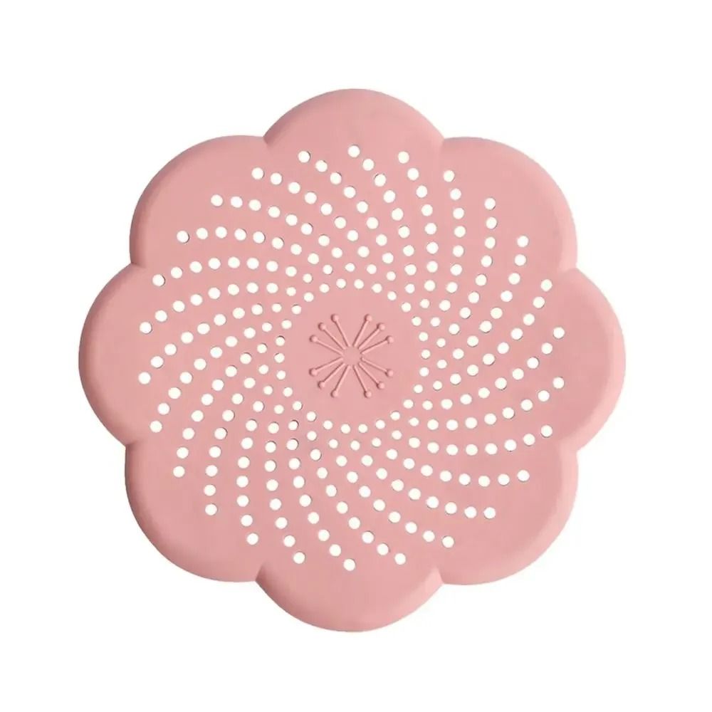 Flower Shape Silicone Floor Drain Cover AntiBlocking Mesh Sink Strainer  Hair Catcher 5