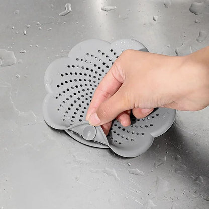 Flower Shape Silicone Floor Drain Cover, Anti-Blocking Mesh Sink Strainer & Hair Catcher