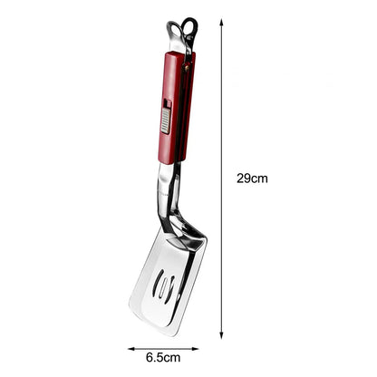 Premium Stainless Steel Slotted Spatula Tongs  Ideal For Grilling Fish Steaks Burgers And Eggs 5
