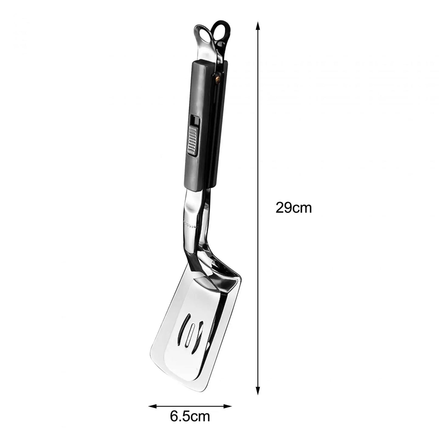 Premium Stainless Steel Slotted Spatula Tongs  Ideal For Grilling Fish Steaks Burgers And Eggs 7