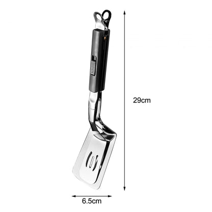 Premium Stainless Steel Slotted Spatula Tongs  Ideal For Grilling Fish Steaks Burgers And Eggs 7