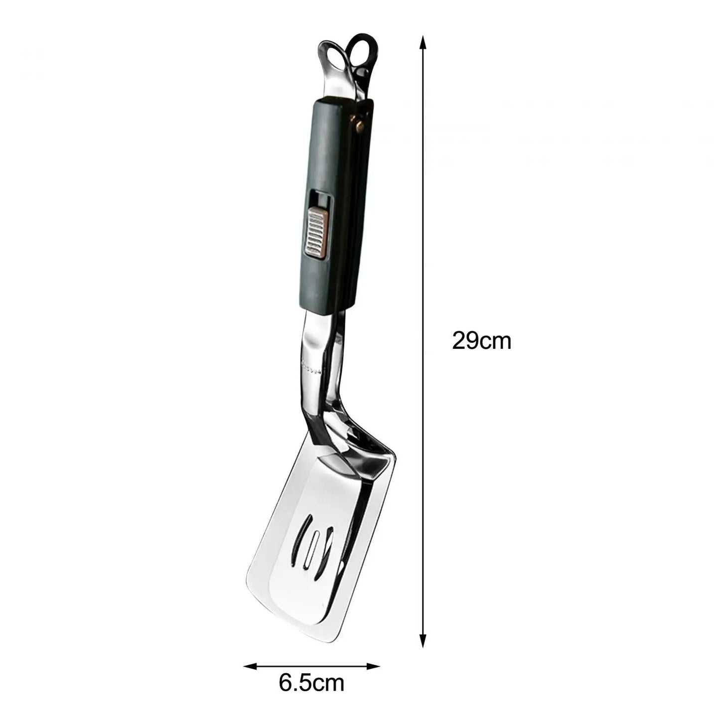 Premium Stainless Steel Slotted Spatula Tongs  Ideal For Grilling Fish Steaks Burgers And Eggs 6