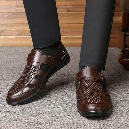 Leather Men Sandals Comfortable Men Sandalias for Summer Non Slip Work Shoes