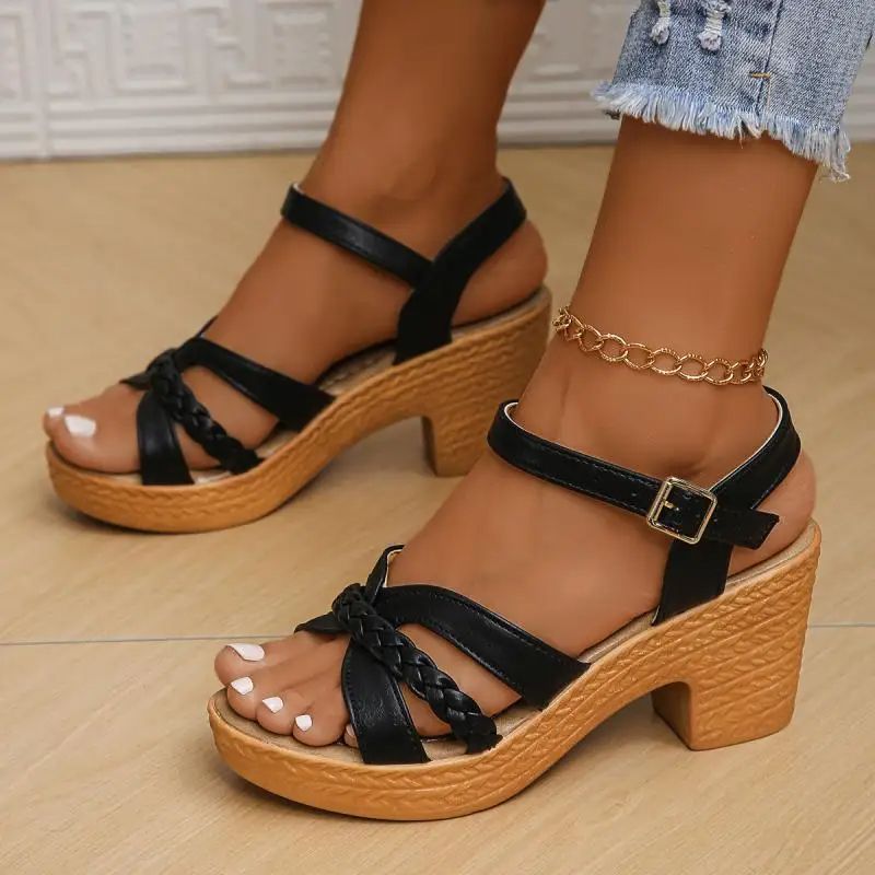 Summer Platform Sandals with Ankle Strap  Open Toe Design 5