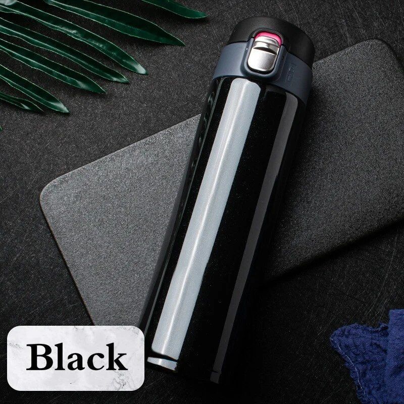 Stainless Steel Thermos Bottle with Bouncing Cover Insulated Travel Water Bottle for Gifts Business