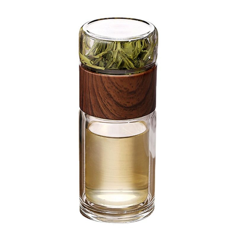 High Quality Double Glass Water Bottle with Case Tea Infuser Tumbler for Eco Conscious Drinkware