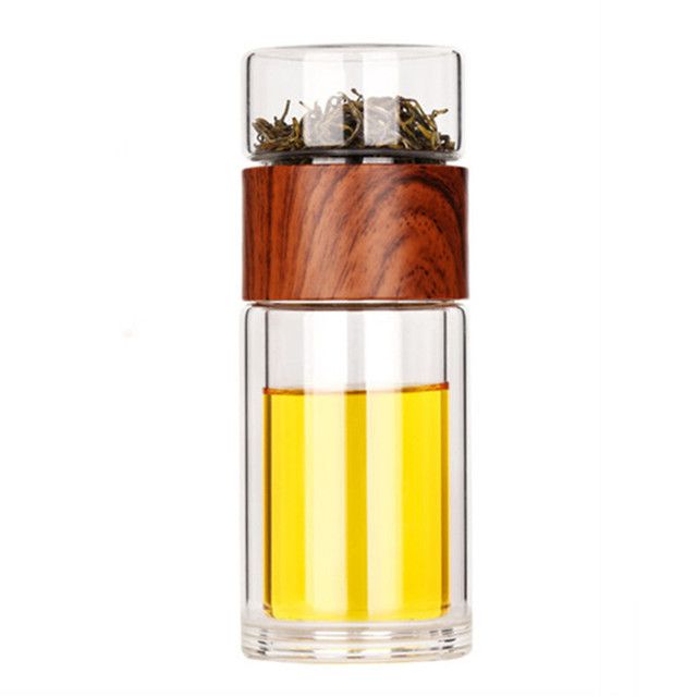 High Quality Double Glass Water Bottle with Case Tea Infuser Tumbler for Eco Conscious Drinkware