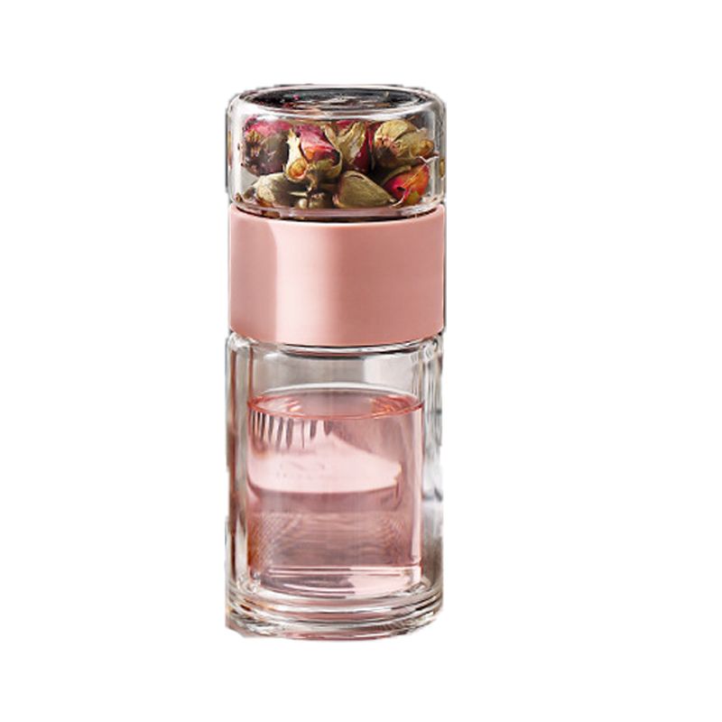 High Quality Double Glass Water Bottle with Case Tea Infuser Tumbler for Eco Conscious Drinkware