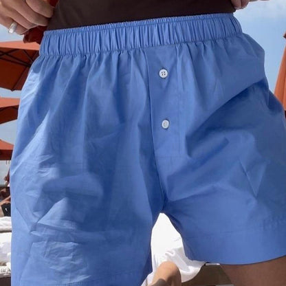 Casual Vintage Shorts for Women High Waist Elastic Waist Striped Print Pajama Pants Beachwear  St