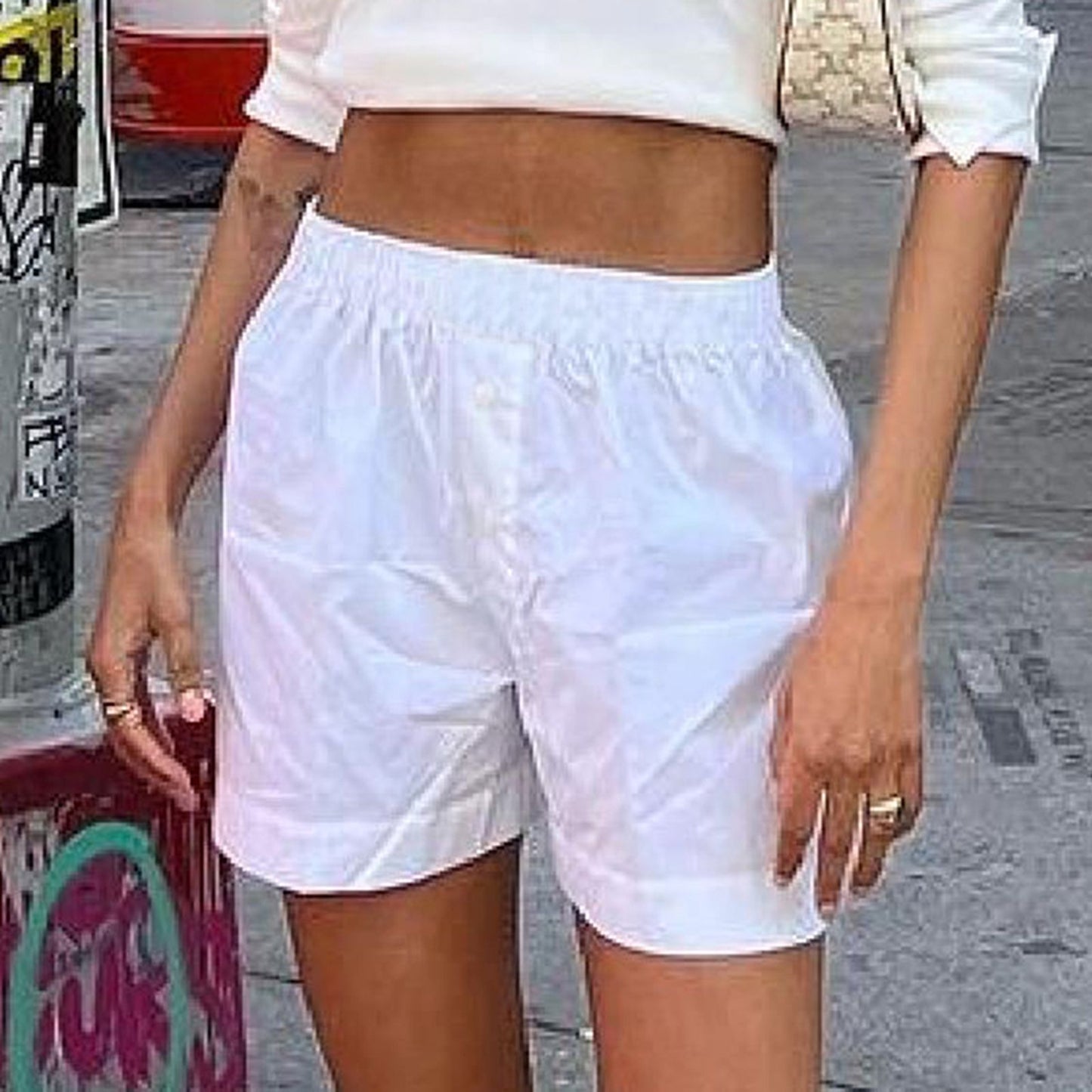 Casual Vintage Shorts for Women High Waist Elastic Waist Striped Print Pajama Pants Beachwear  St