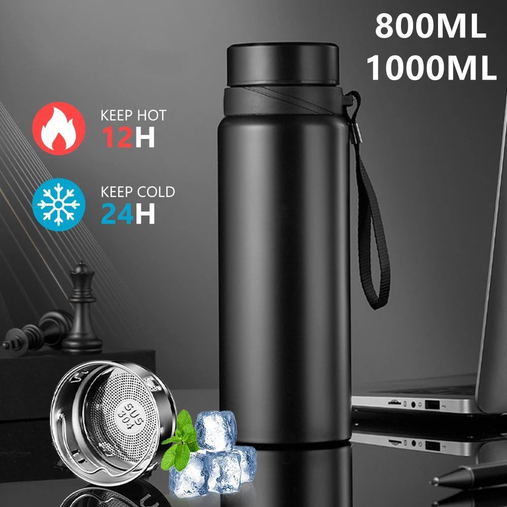 Stainless Steel Thermal Water Bottle Large Capacity Vacuum Flask for Hot  Cold Drinks Portable Ins